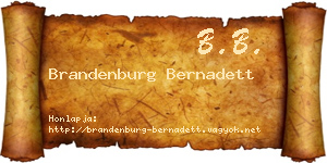 Brandenburg Bernadett névjegykártya